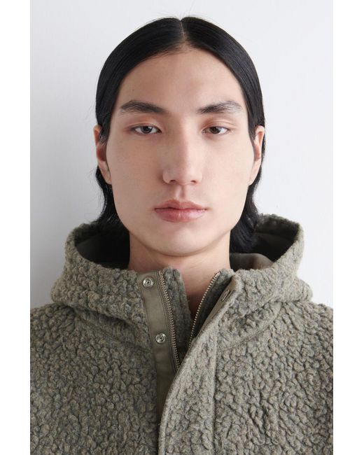 COS Green Hooded Teddy Jacket for men