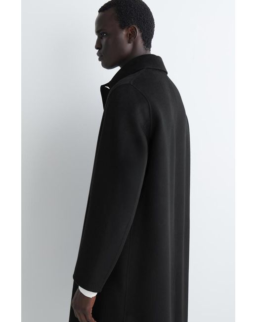 COS Black Double-Faced Wool Long Car Coat for men