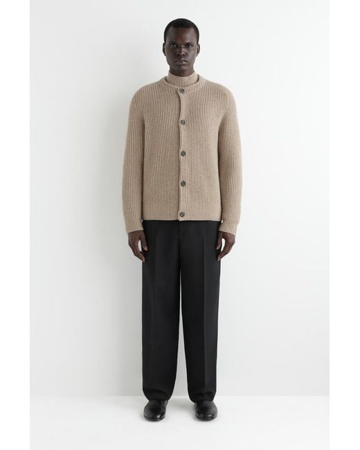 COS Natural Ribbed Wool Crew-Neck Sweater for men