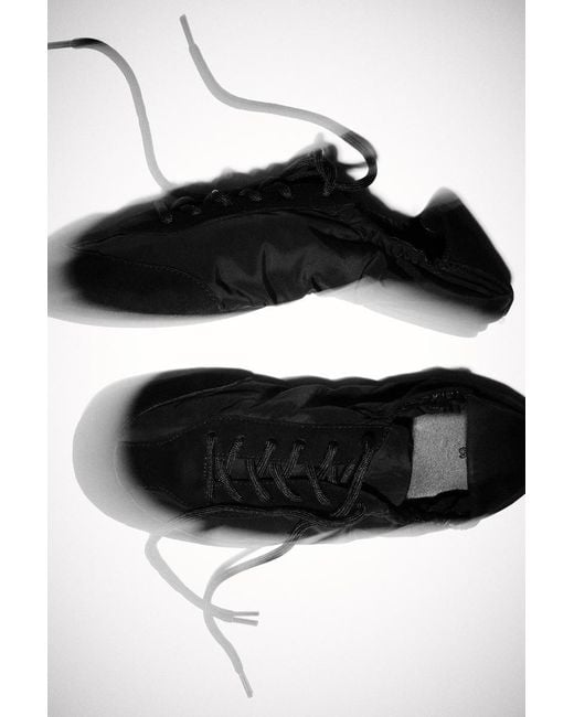 COS Black Suede-Nylon Ballet Trainers