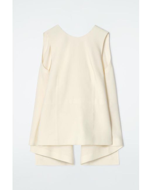 COS White Deconstructed Open-Back Top