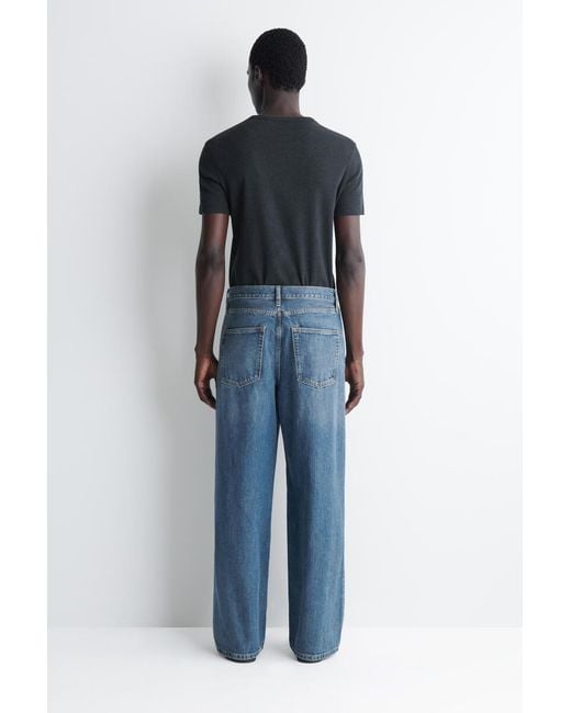 COS Blue Fold Relaxed-Fit Wide-Leg Jeans for men