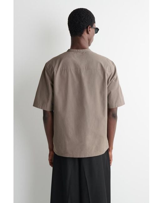 COS Natural Cotton Henley Shirt for men