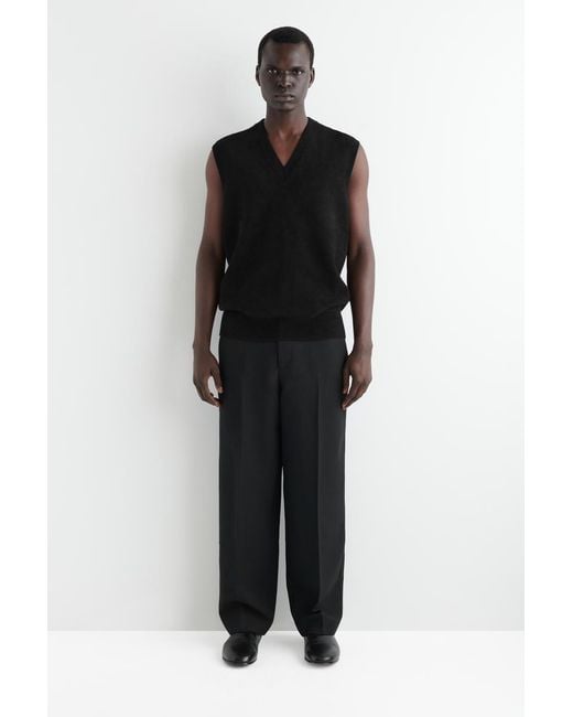 COS Black Chenille-Knit Vest for men