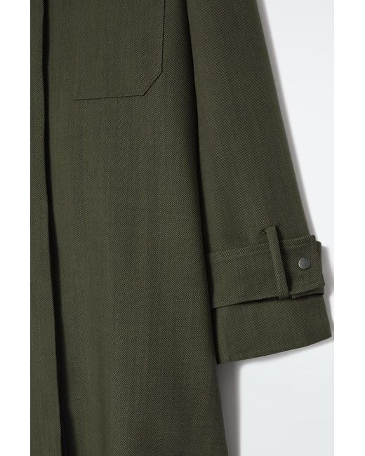 cos green wool dress Lucia Bottle Green Crepe Midi Dress – Finery London main image 1