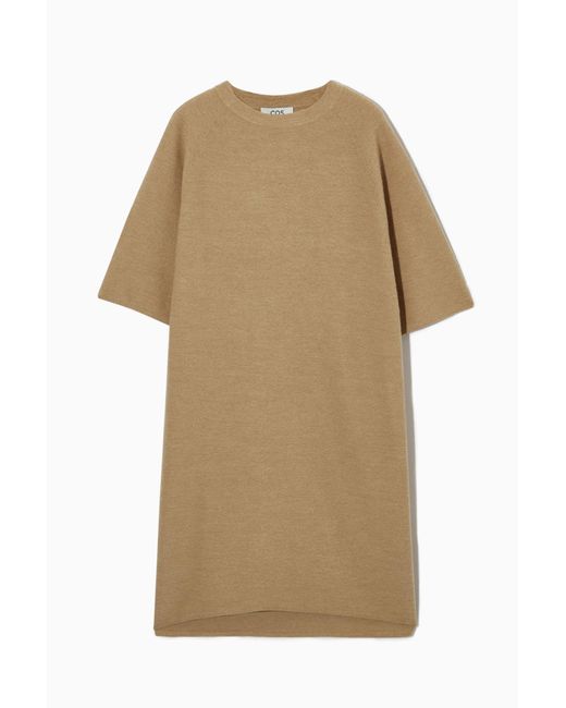 COS Natural Oversized-fit Wool T-shirt Dress