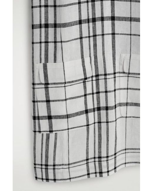 COS Gray Linen Mini Shift Dress