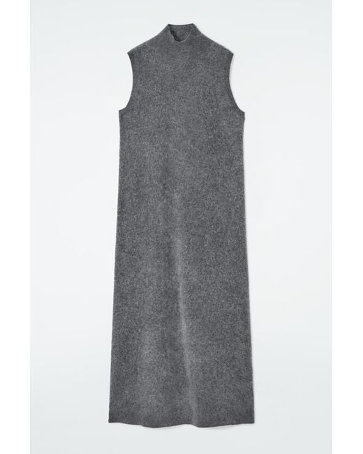 COS Gray Brushed-cashmere Maxi Dress