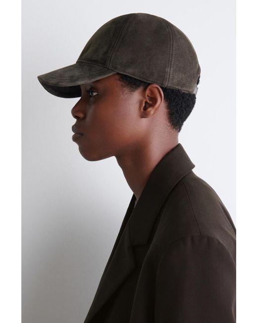 COS Brown Suede Baseball Cap