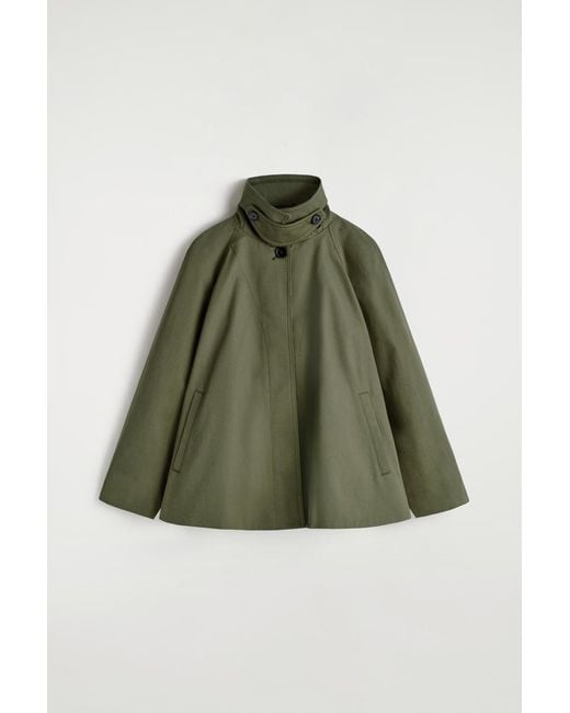 COS Green A-Line Cotton-Twill Jacket