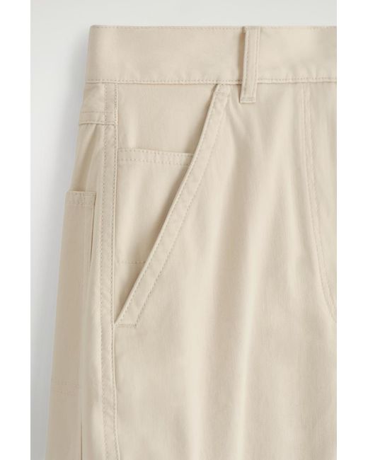 COS Natural Barrel-Leg Cotton Trousers