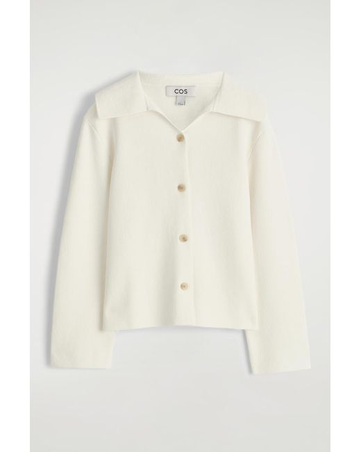 COS Natural Collared Knitted Jacket