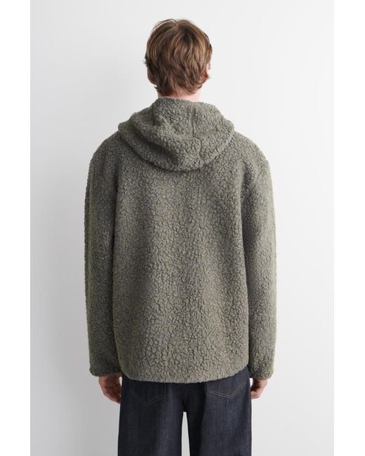 COS Green Hooded Teddy Jacket for men