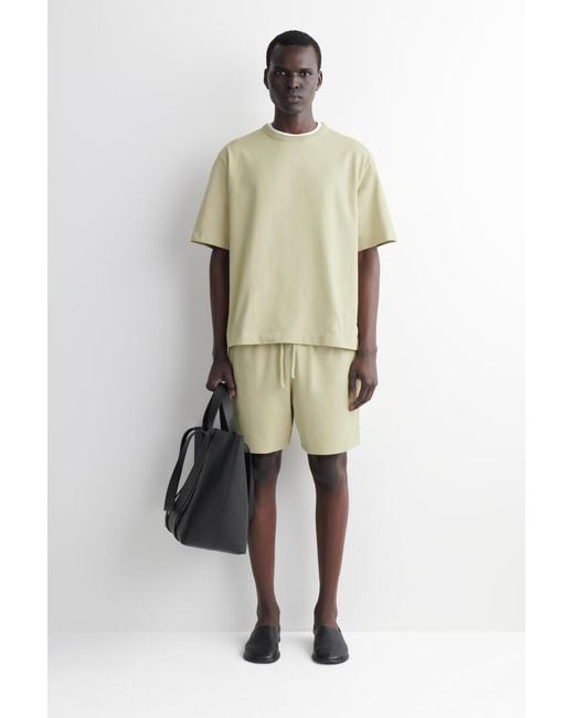 COS White Relaxed Garment-Washed Cotton T-Shirt for men