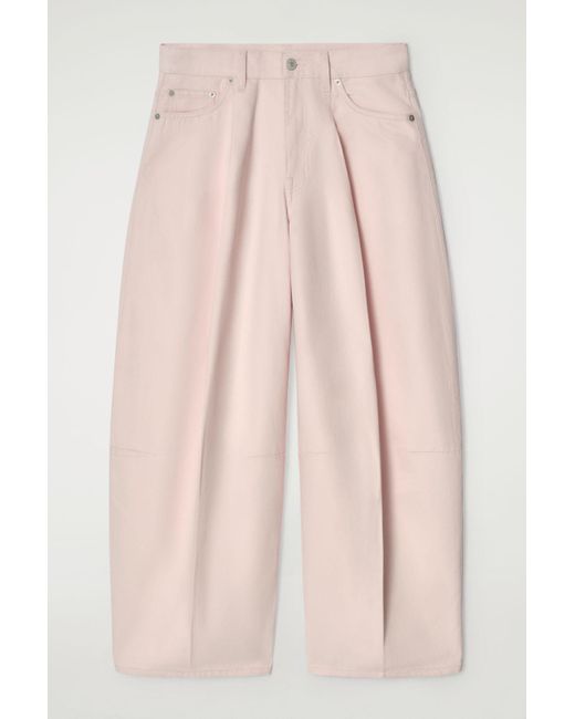 COS Pink Twine Barrel-Leg Jeans