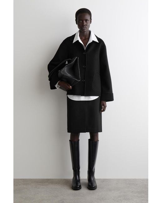 COS Black Double-Faced Wool Jacket