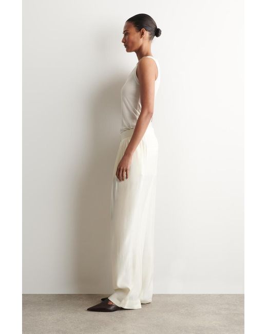 COS White Scoop-Neck Silk-Jersey Tank Top