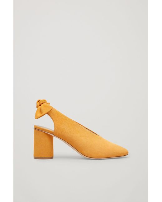 COS Yellow Slingback Bow Pumps