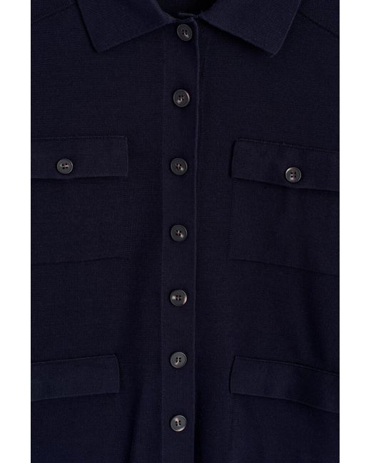 COS Blue Knitted Cotton Cardigan With Pocket Detail