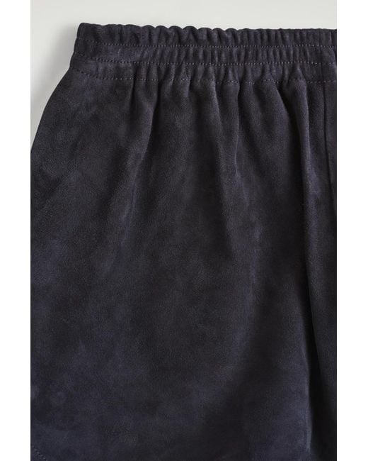 COS Blue Suede Elasticated Shorts
