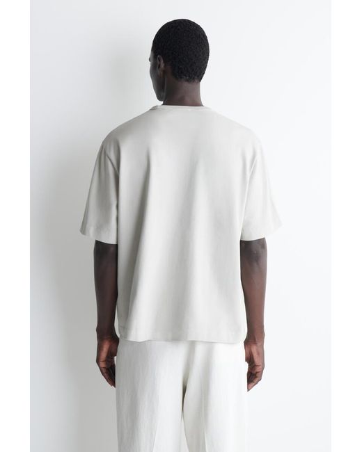 COS White Relaxed Garment-Washed Cotton T-Shirt for men