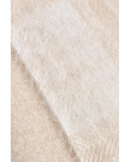 COS White Checked Alpaca-Blend Scarf