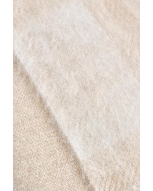 COS White Checked Alpaca-Blend Scarf