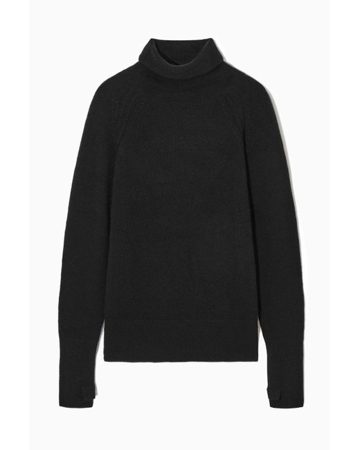 COS Black Pure Cashmere Turtleneck Sweater
