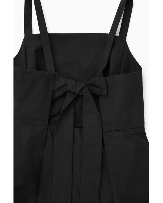 COS Black Open-back Mini Pinafore Dress