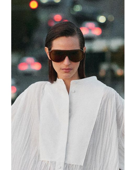 COS Brown Oversized Aviator Sunglasses