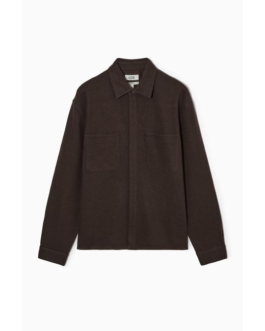COS Brown Relaxed-fit Wool Overshirt for men