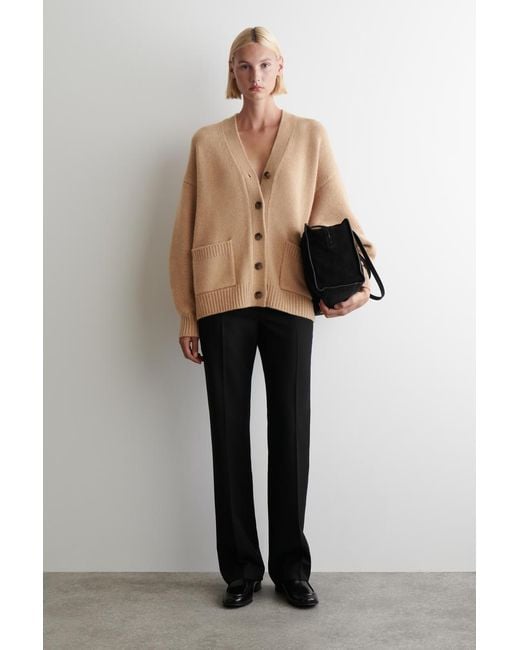 COS Natural Oversized Merino Wool Cardigan