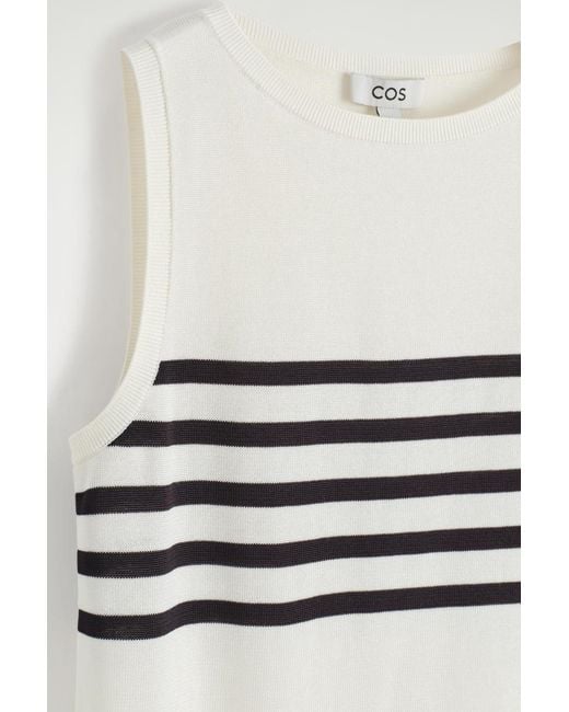 COS Natural Striped Knitted Tank Top