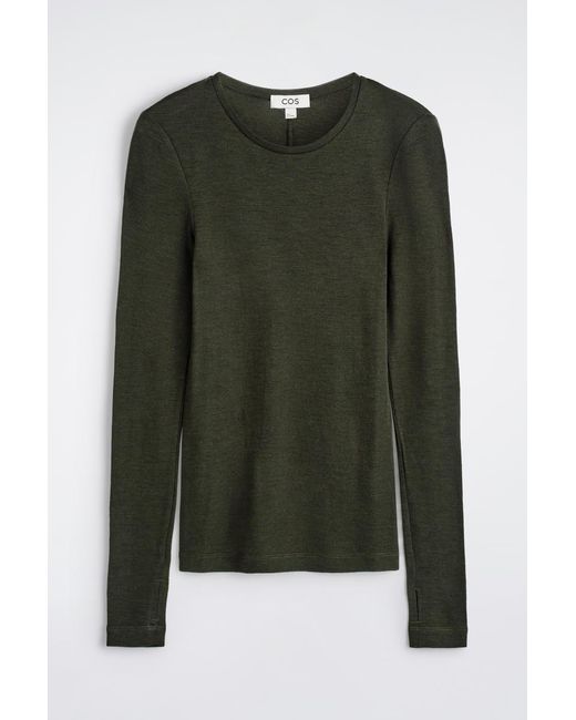 COS Green Slim Merino Wool Top