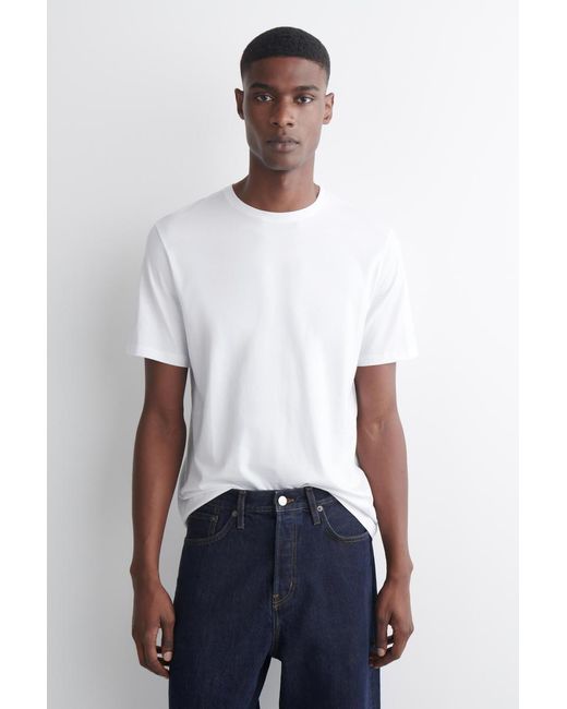 COS Baumwoll-T-Shirt Mit Rundhalsausschnitt in White für Herren