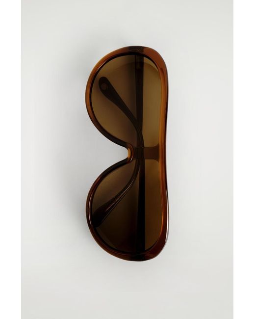 COS Brown Oversized Aviator Sunglasses