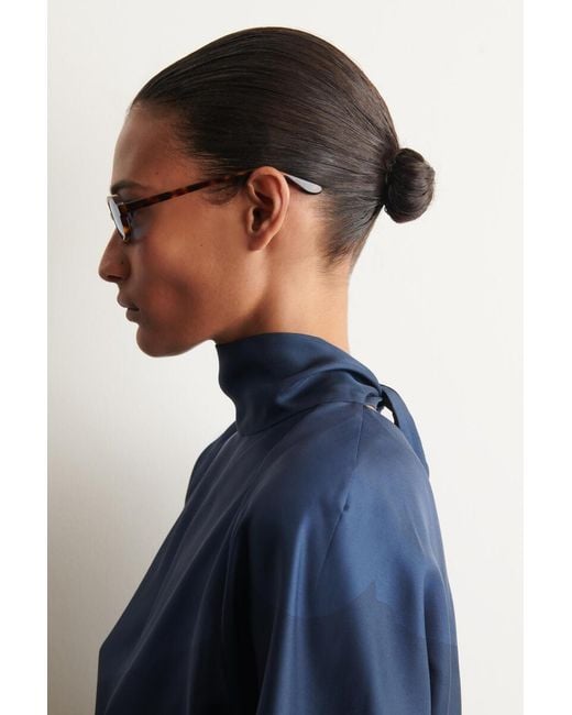 COS White Slim Rectangular Sunglasses