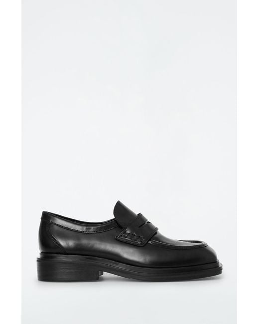 COS Black Chunky Square-toe Leather Loafers
