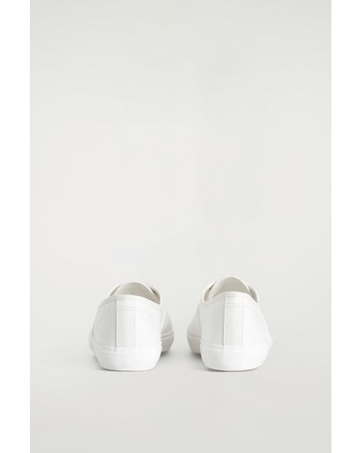 COS White Canvas Plimsoll Trainers