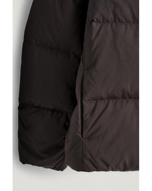 COS Black Hooded Down Puffer Jacket for men