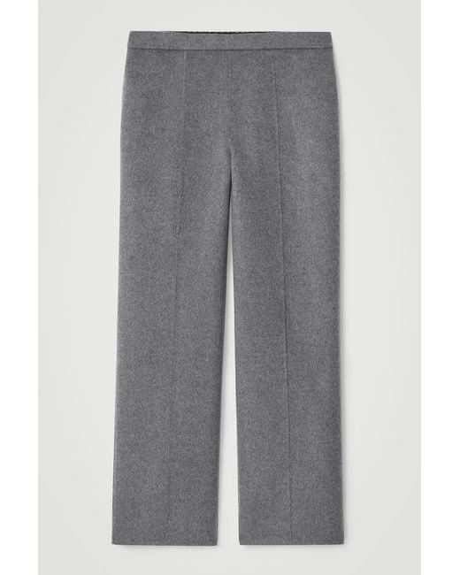 COS Gray Double-faced Wool Straight-leg Trousers for men