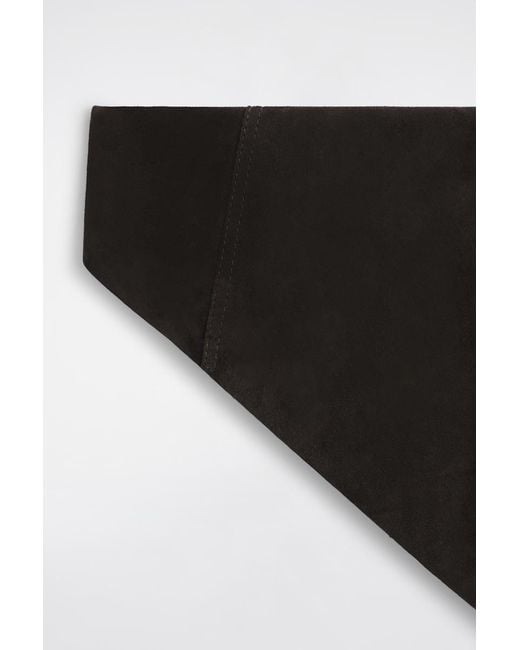 COS Black Suede Triangle Scarf for men