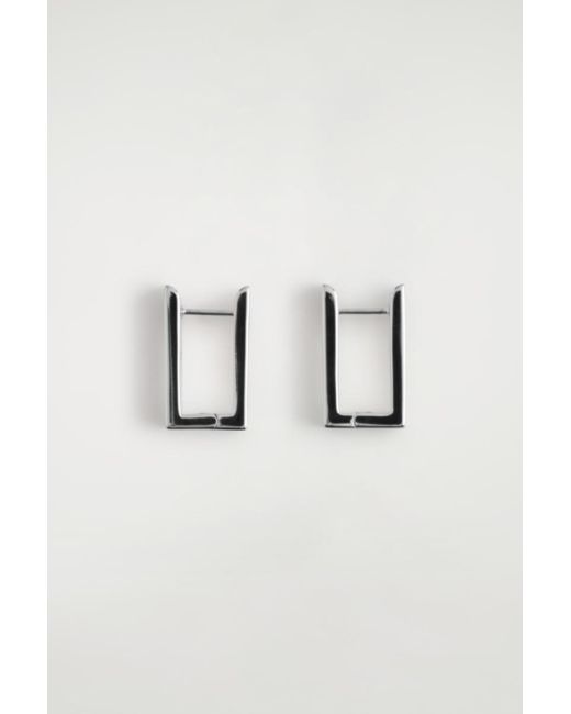 COS Blue Rectangular Hoop Earrings