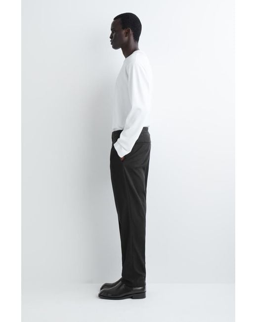 COS Black Cotton Slim-Leg Trousers for men