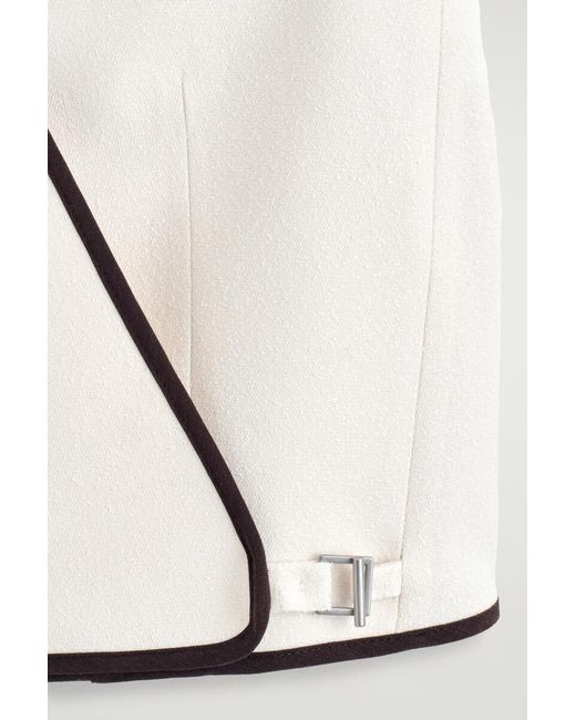 COS Natural Contrast-Trimmed Wrap Waistcoat