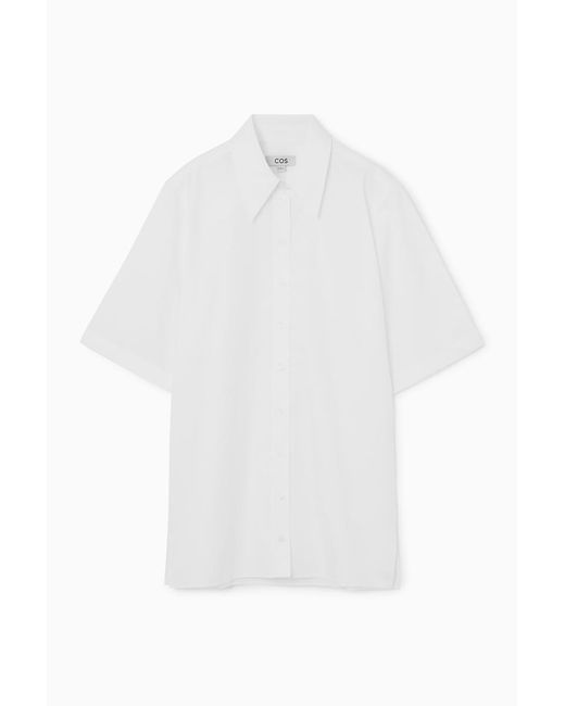 COS White Regular Short-sleeved Tunic Shirt