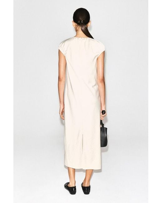 COS White Gathered Midi Dress