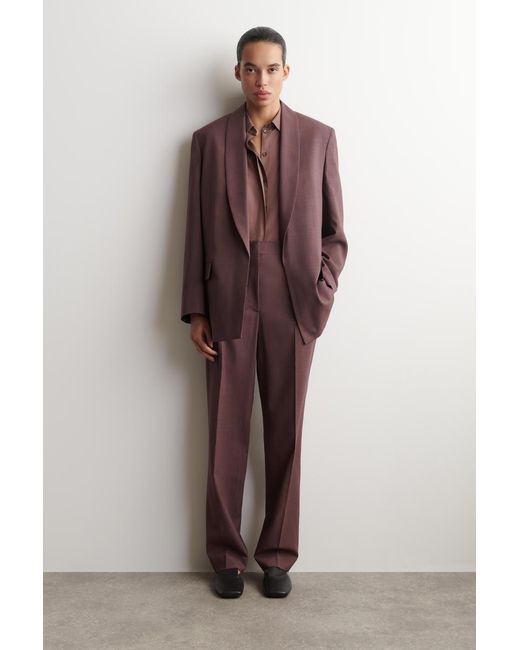 COS Purple Shawl-Collar Wool Blazer