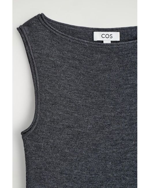 COS Black Seamless Merino Wool Mini Dress