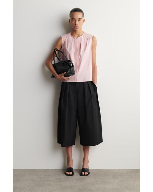 COS Pink Pleated Sleeveless Top